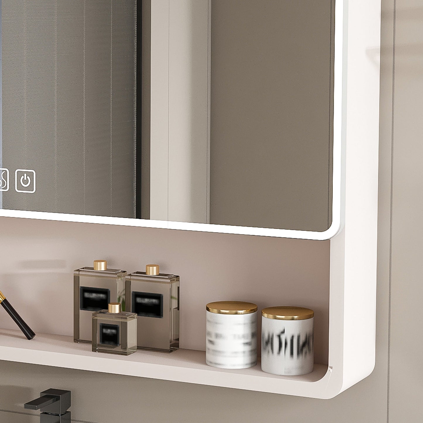 Aluminium Medicine Cabinet Mirror, 35 x 28 Inches