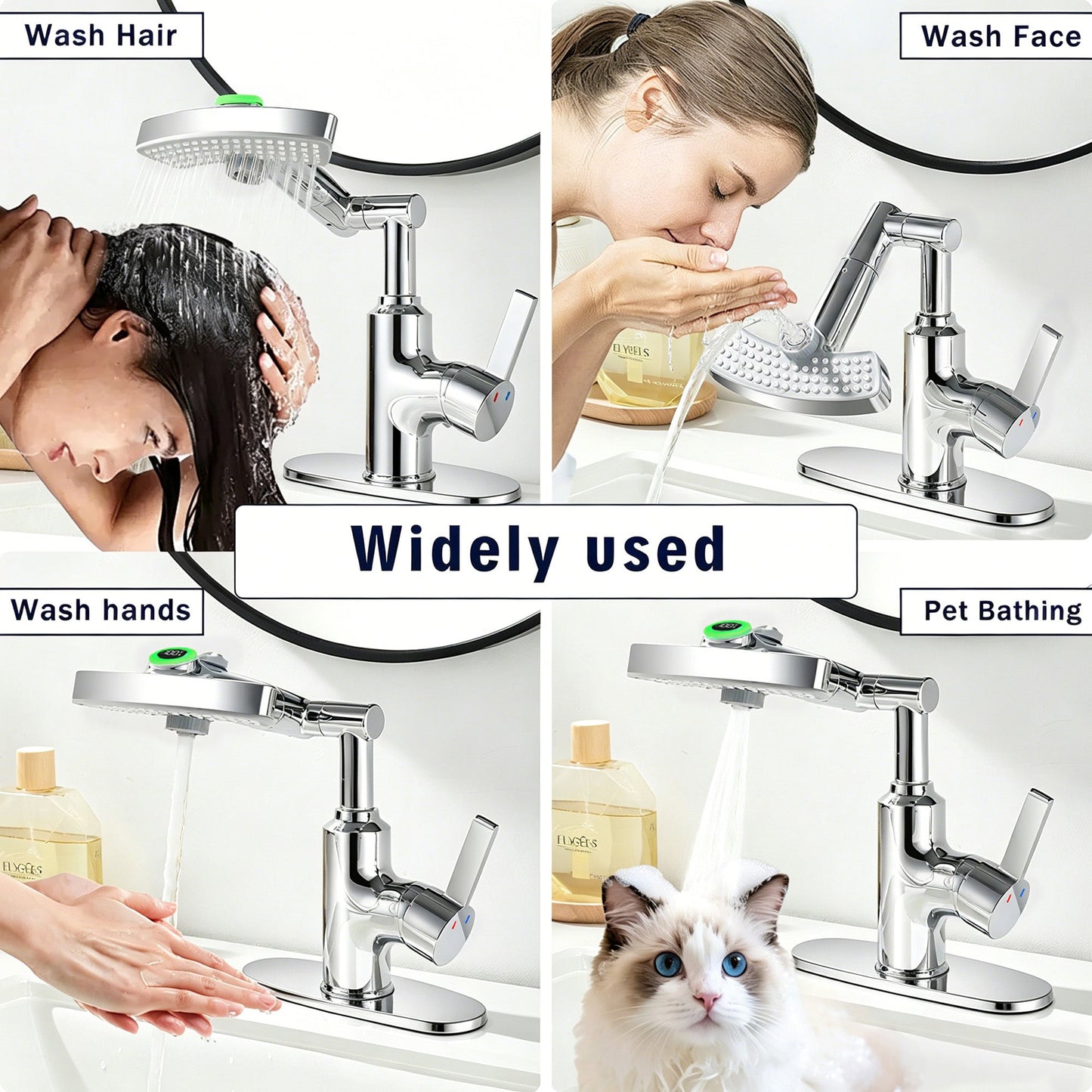 LED Temperature Display Bathroom Faucet