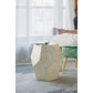 18x18x21" Hexagonal Capes Capiz Stool, Cream/Yellow