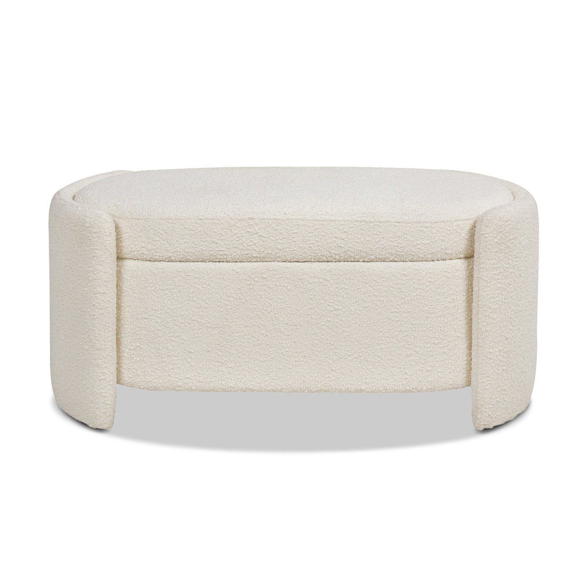 Fuji 43" Upholstered Oval Storage Bench