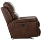 Ceretti - Power Wall Hugger Recliner - Brown Top Grain Italian Leather Match