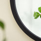 Circle Wall Mirror With Wooden Frame for Living Room