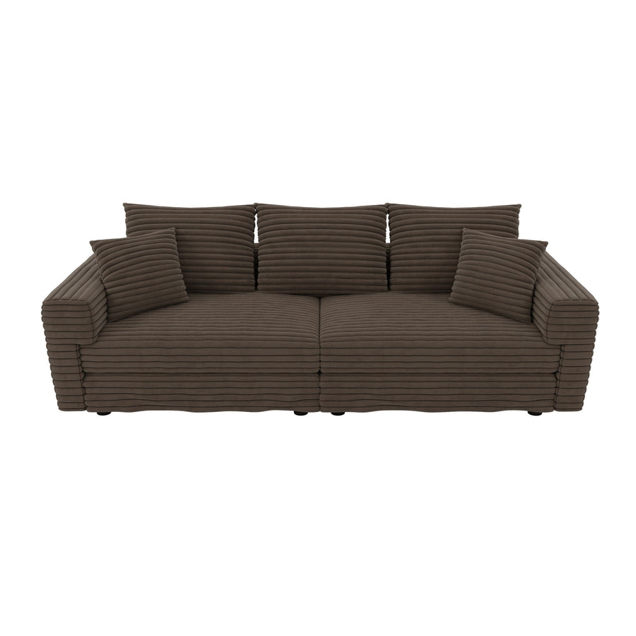 Modern Upholstered Sofa with Deep Cushions - Multiple Sizes & Colors