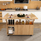 Multi-Functional Folding Table with Storage Shelves and Wheels