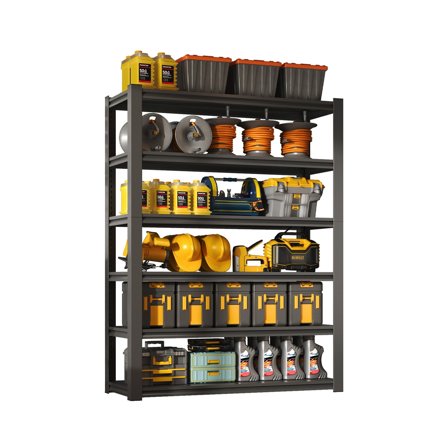 82"H 6 Tier Metal Shelves for Storage Garage Shelving