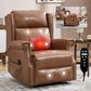 Camel Manual Recliner Chair in Faux Leather
