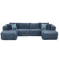 Modular Sectional Sofa, Boneless Couch With 2 Movable Ottomans - view 2