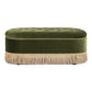 Melinda 48.5" Oval Tufted Bullion Fringe Storage Bench, Olive
