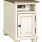 Realyn - Chair Side End Table - AC / USB - White / Brown