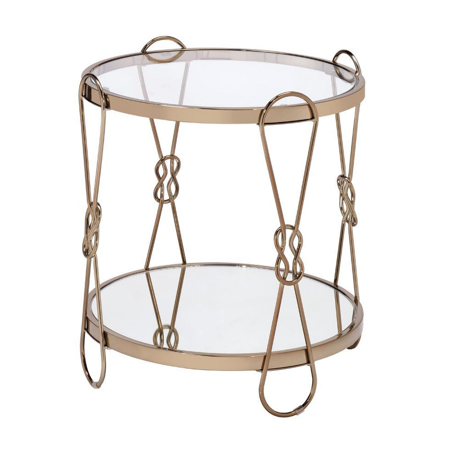 Zekera - End Table - Mirrored & Champagne