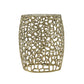Aluminum Drum End Table with Intricate Design – Gold