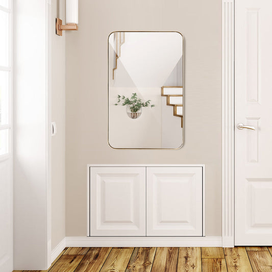 32x20 Inch Metal Frame Wall Mirror Rectangle