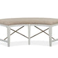 Heron Cove - Curved Bench With Upholstered Seat - Chalk White