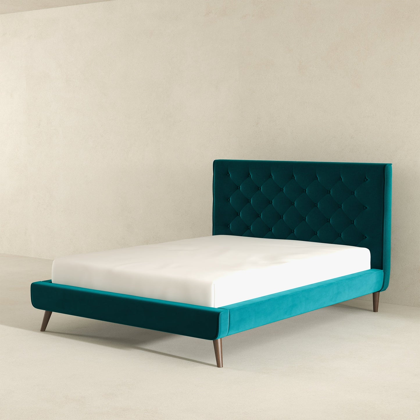 Dillon Velvet Platform Bed Queen