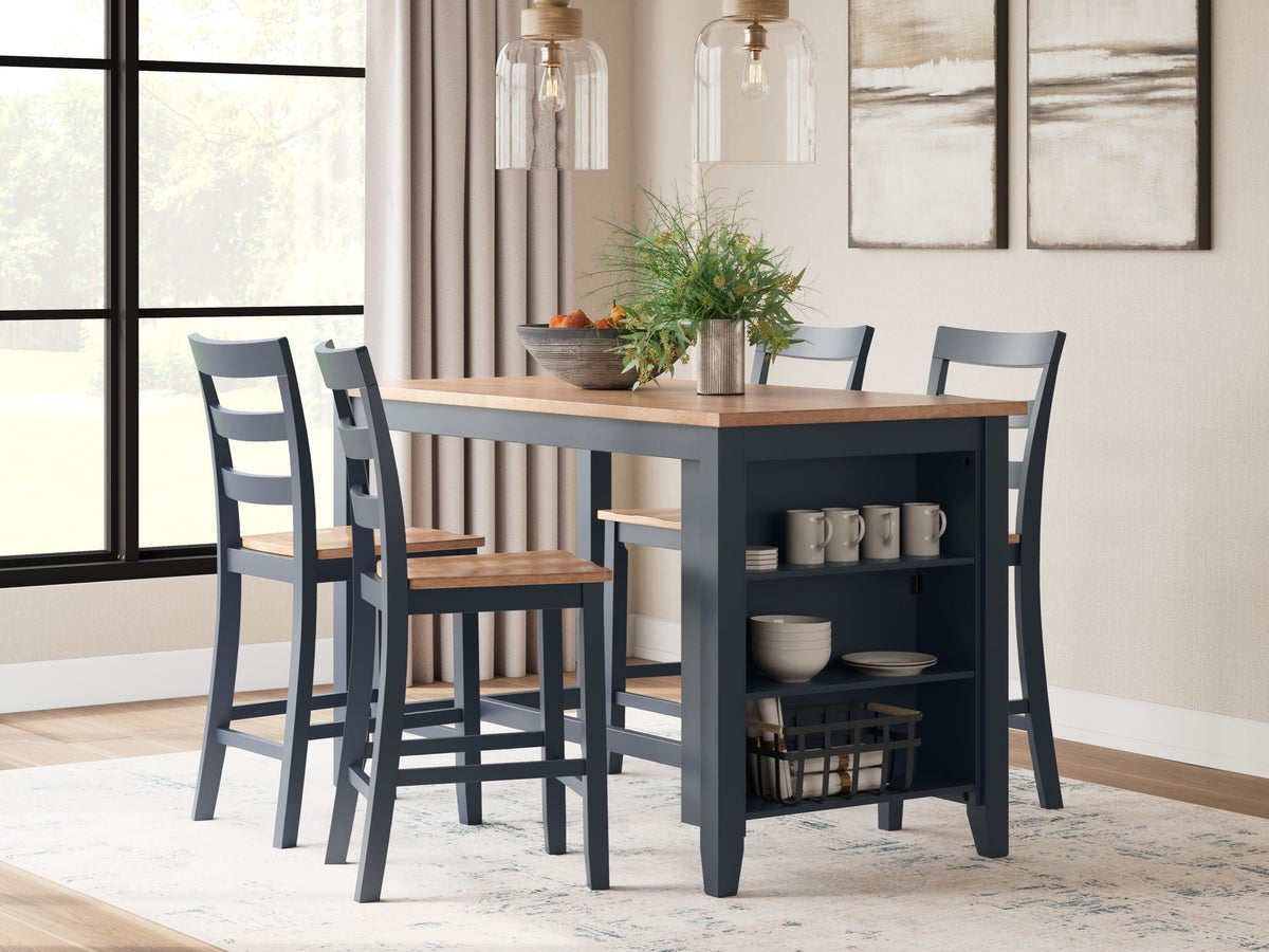 Gesthaven - Rectangular Dining Room Counter Set - view 2