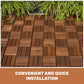 Acacia Wood Interlocking Deck Tiles Checker Pattern