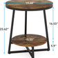 19.68" Industrial End Table with Storage Shelf