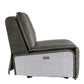 Metier - Power Motion Recliner - Gray Top Grain Leather & Aluminum