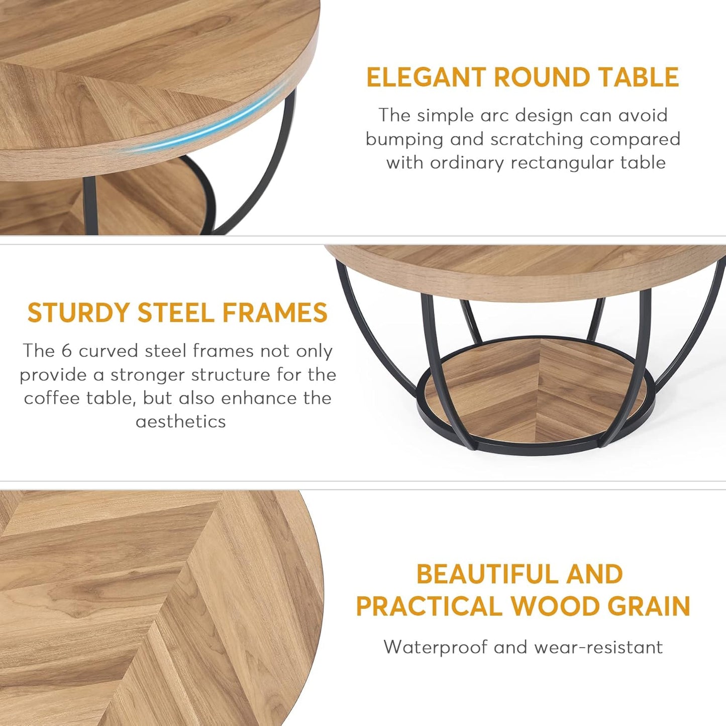 Round Coffee Table, 31.7"