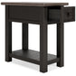 Tyler Creek - Chair Side End Table - Black / Gray