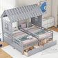 Twin Size House Platform Beds with Storage Drawers
