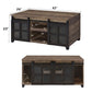 Nineel - Coffee Table - Obscure Glass, Rustic Oak & Black