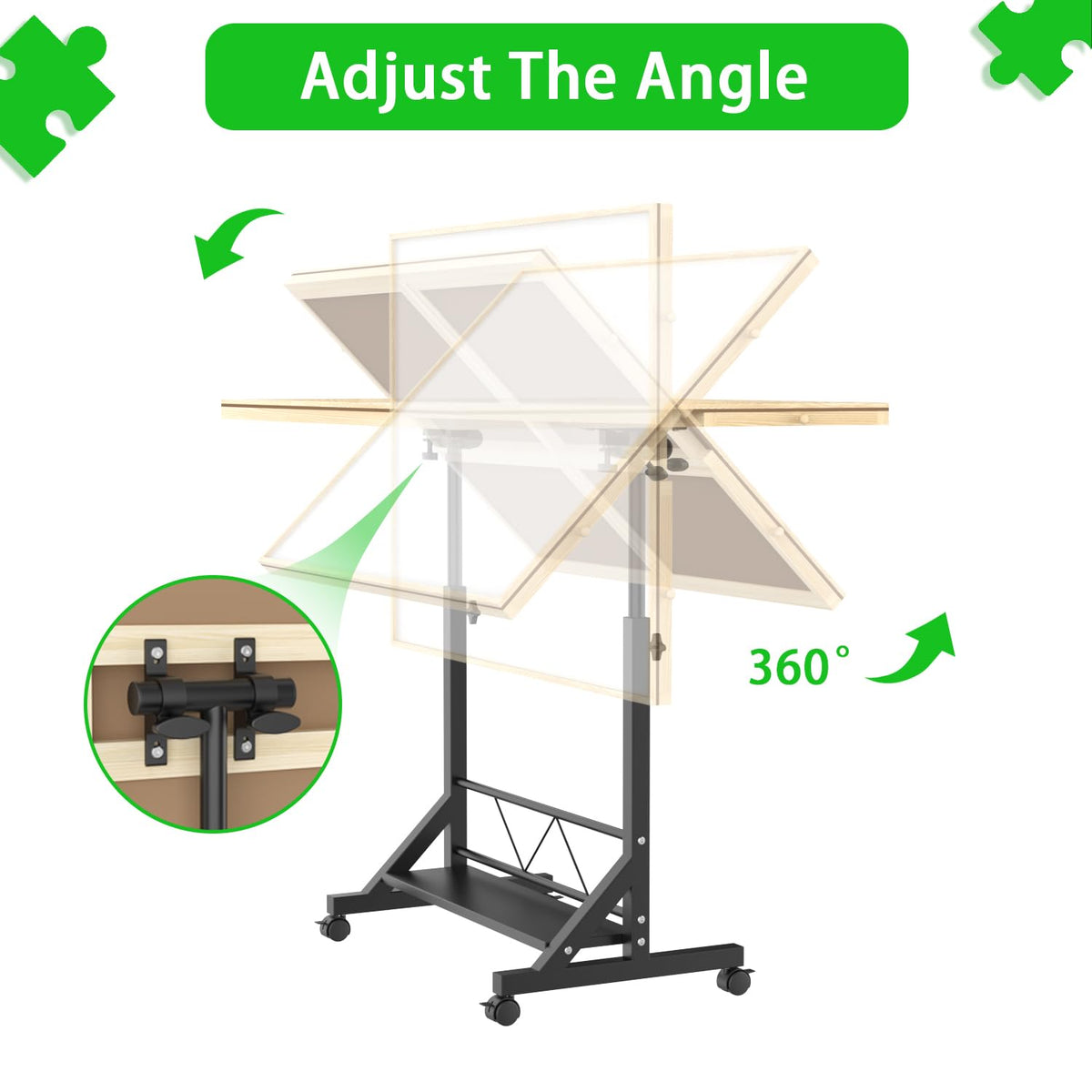 Wooden 1500 Pieces Puzzle Table with Drawer