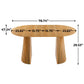 Extendable Pedestal Multifunctional Dining Table - Oak - view 2