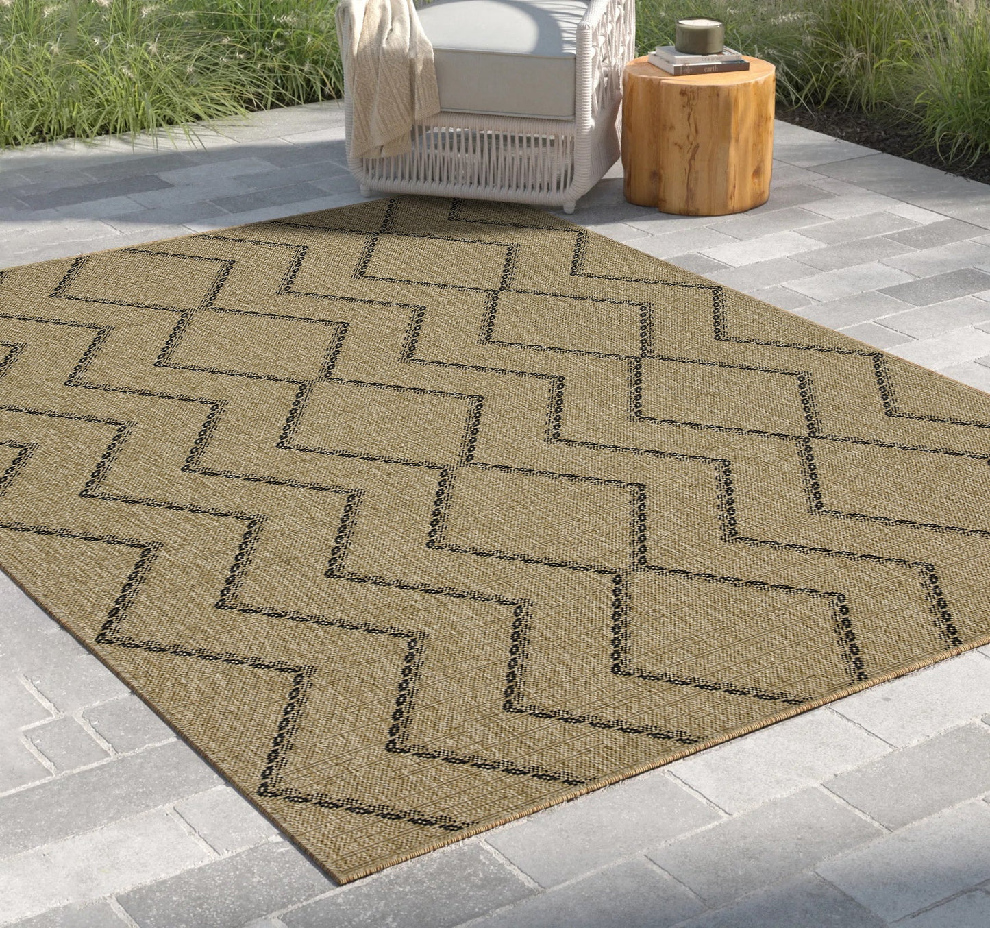 Earth GC_NTL1010 Jute/Black Area Rug