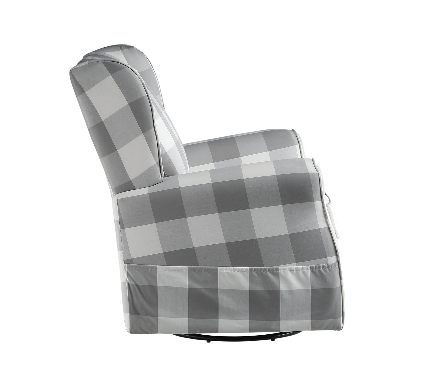 Patli Gray & White Fabric Glider Chair with Swivel