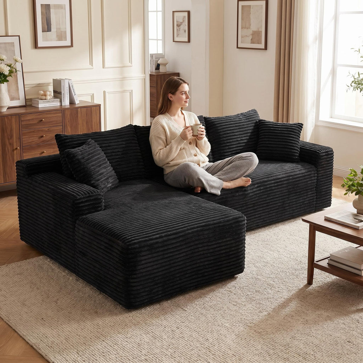 Cloud Modular Sectional Sofa Couch with L-Shape Chaise