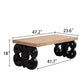 Black Scroll Base Coffee Table