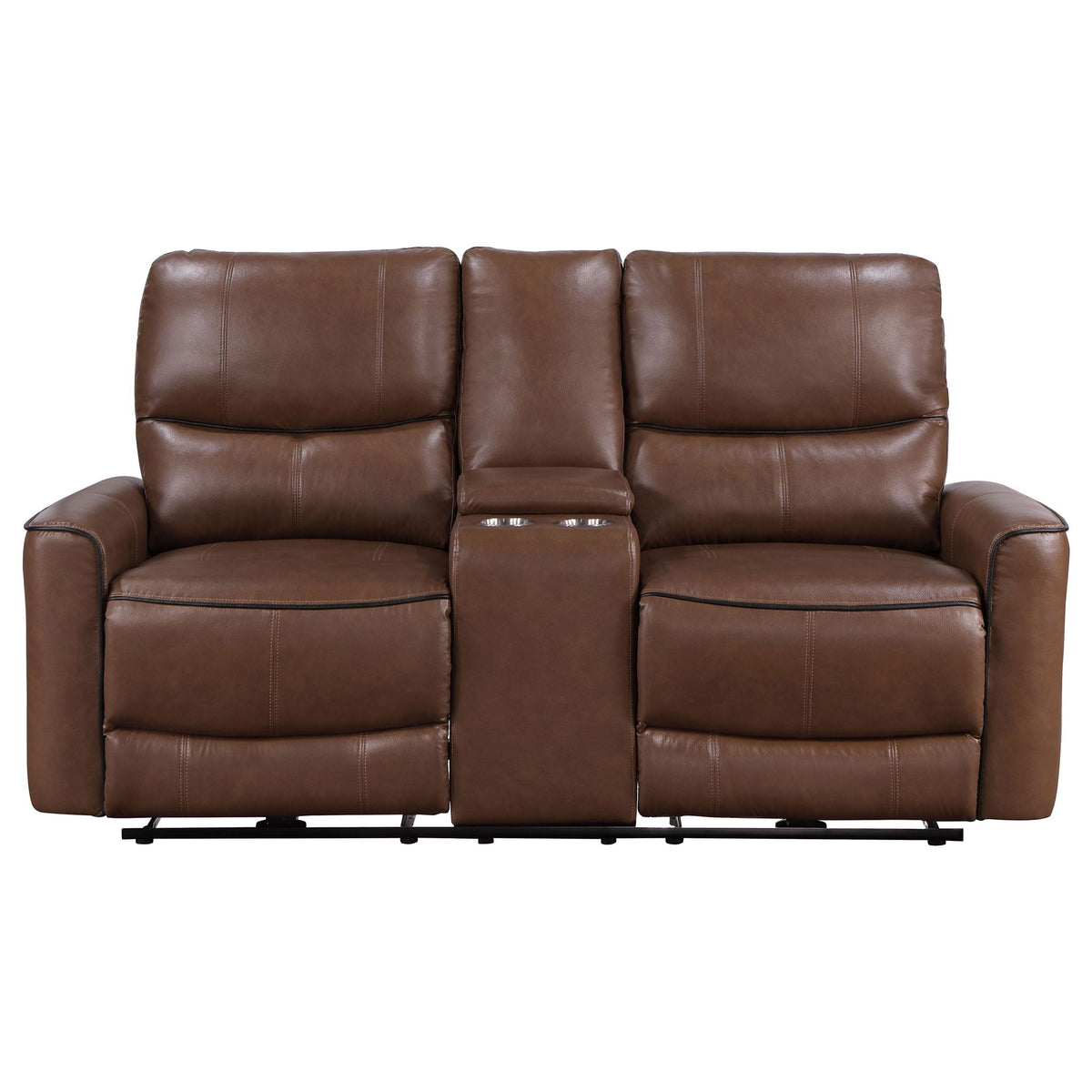 Greenfield Upholstered Power Reclining Loveseat Saddle Brown - view 4