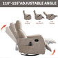 Khaki Heat Massage Manual Recliner Chair