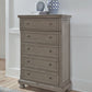 Lettner - Five Drawer Chest - 2-handles - Light Gray