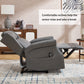 Grey Manual Recliner Chair in Faux Leather