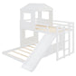 Wooden Twin Over Full Bunk Bed with Playhouse