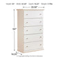 Bostwick Shoals - Five Drawer Chest - White