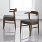 Leon Mid-Century Modern Grey Fabric Dining Chair Set of 2