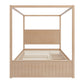 Queen Size Canopy Bed with Trundle and Storage