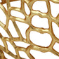 Modern Glam Mesh Coffee Table with Gold Accents and Aluminum Frame