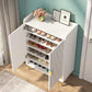 29.6" White and Gold Shoe Cabinet
