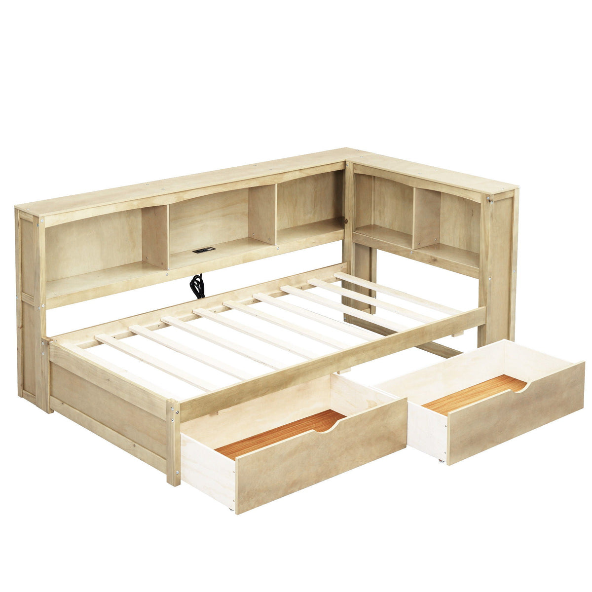 Daybed With 2 Storage Drawers, Storage Cabinets, USB Ports - view 7