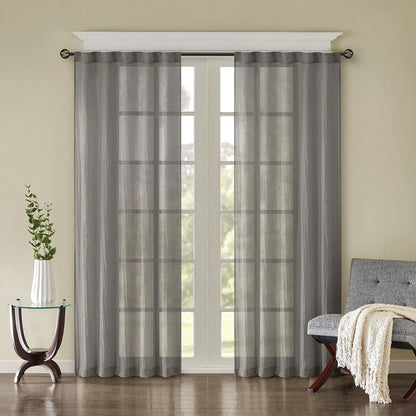 Solid Crushed Curtain Panel Pair (2 Pcs)