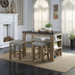 Charnell - Counter Height Stool (Set of 2) - Gray Synthetic Leather & Oak