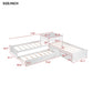 L-shaped Platform Bed with Trundle and Built-in Desk