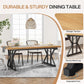 71" Farmhouse Dining Table for 6