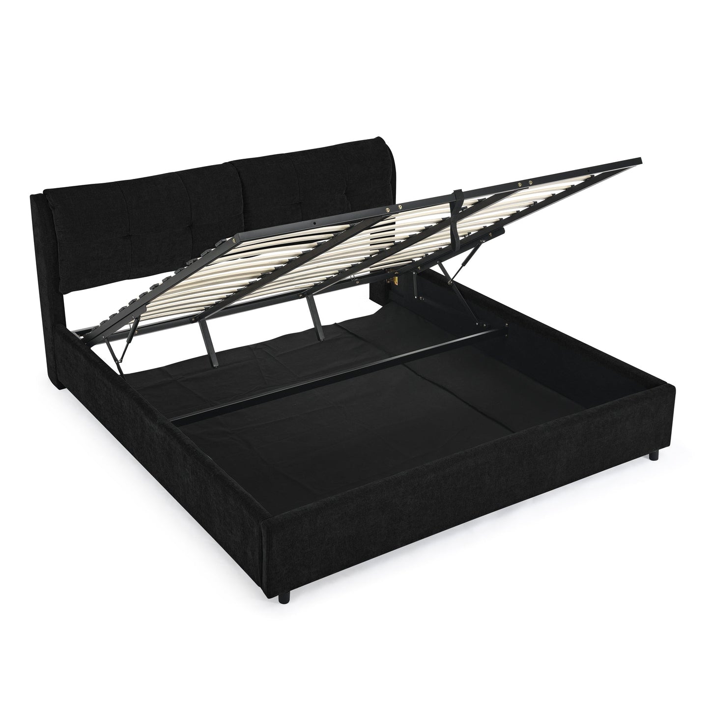 King Size Storage Upholstered Hydraulic Platform Bed