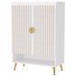29.6" White and Gold Shoe Cabinet