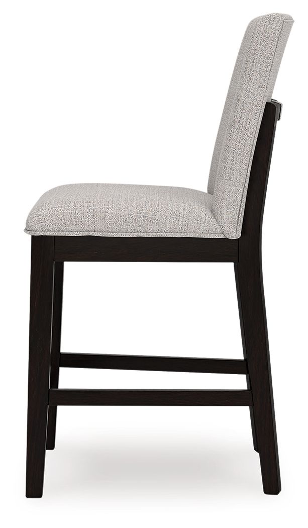 Neymorton - Upholstered Barstool (Set of 2) - Dark Grayish Brown - view 3